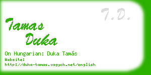 tamas duka business card